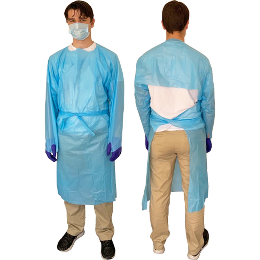 PE THUMB LOOP ISOLATION GOWNS, BLUE UNIVERSAL VSH Trading