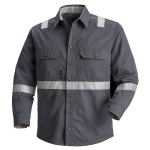 RW COTTON SHIRT STRIPING GRAPHITE GRAY