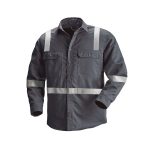 RW COTTON SHIRT STRIPING GRAPHITE GRAY